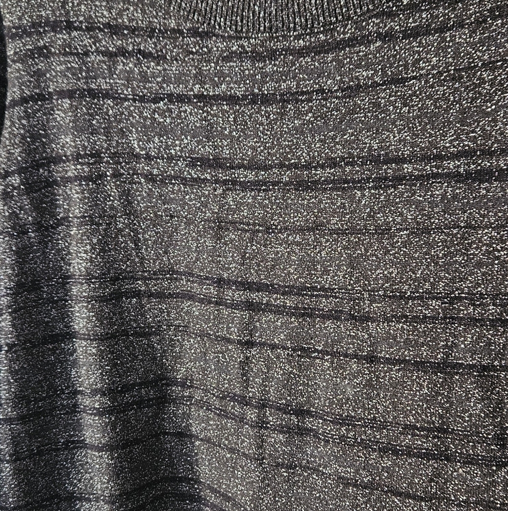 Worthington Black and Silver Stretch Knit Top - Picture 2 of 5